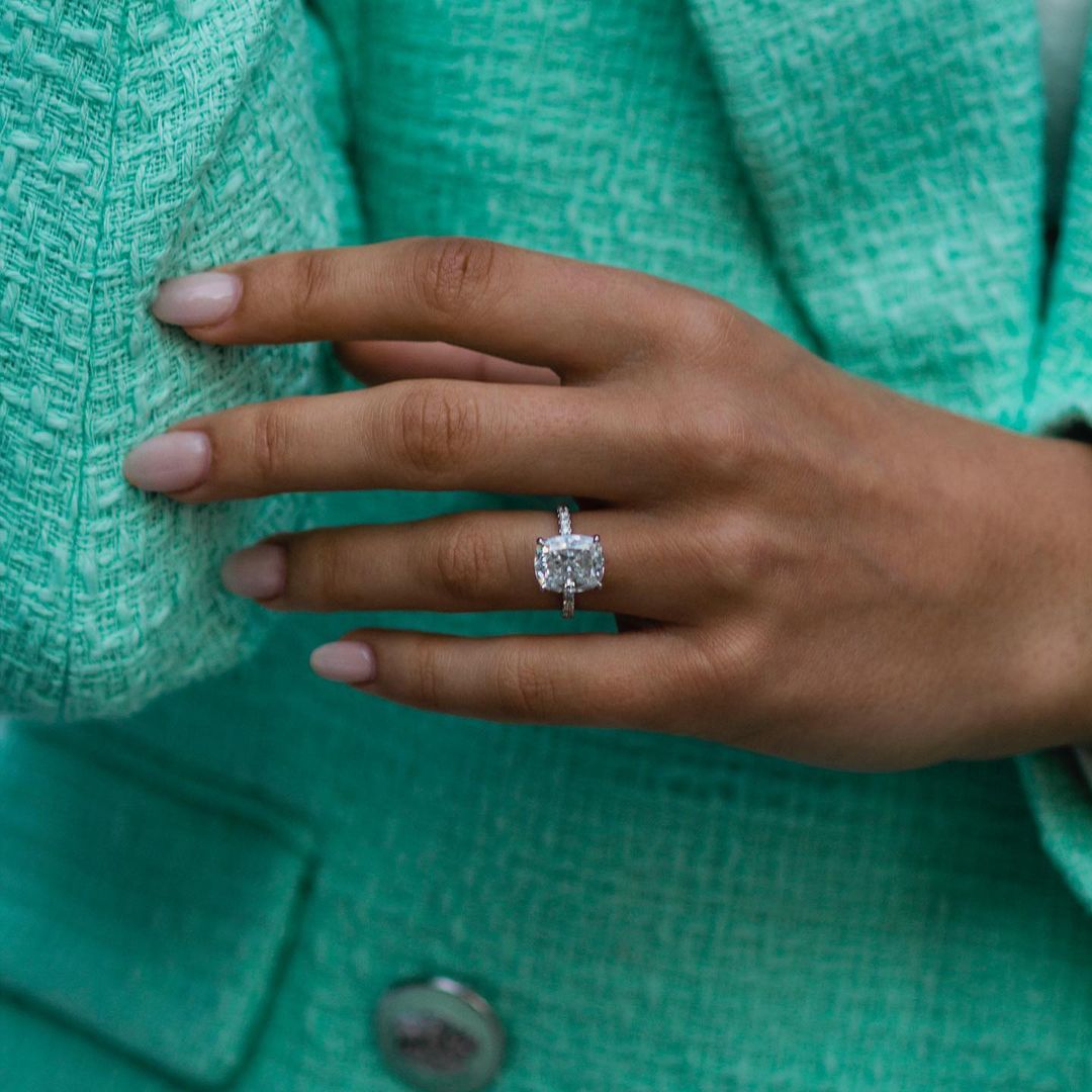 4.7 CT Cushion Pave Lab Grown Diamond Engagement Ring