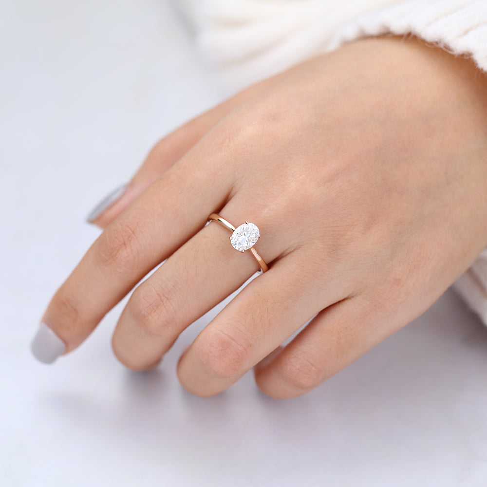 1.33 CT Oval Solitaire Lab-Grown Diamond Engagement Ring