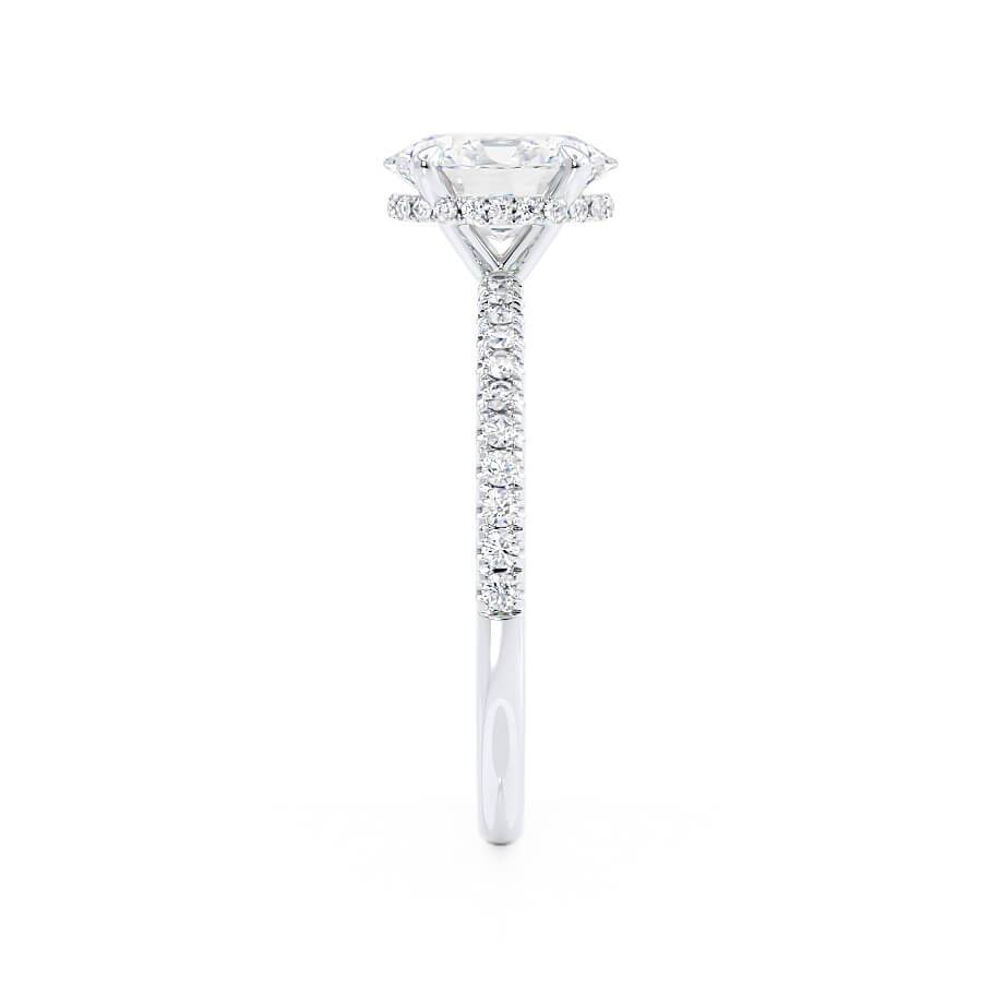 1.5 CT Oval Hidden Halo & Pave Lab Grown Diamond Engagement Ring