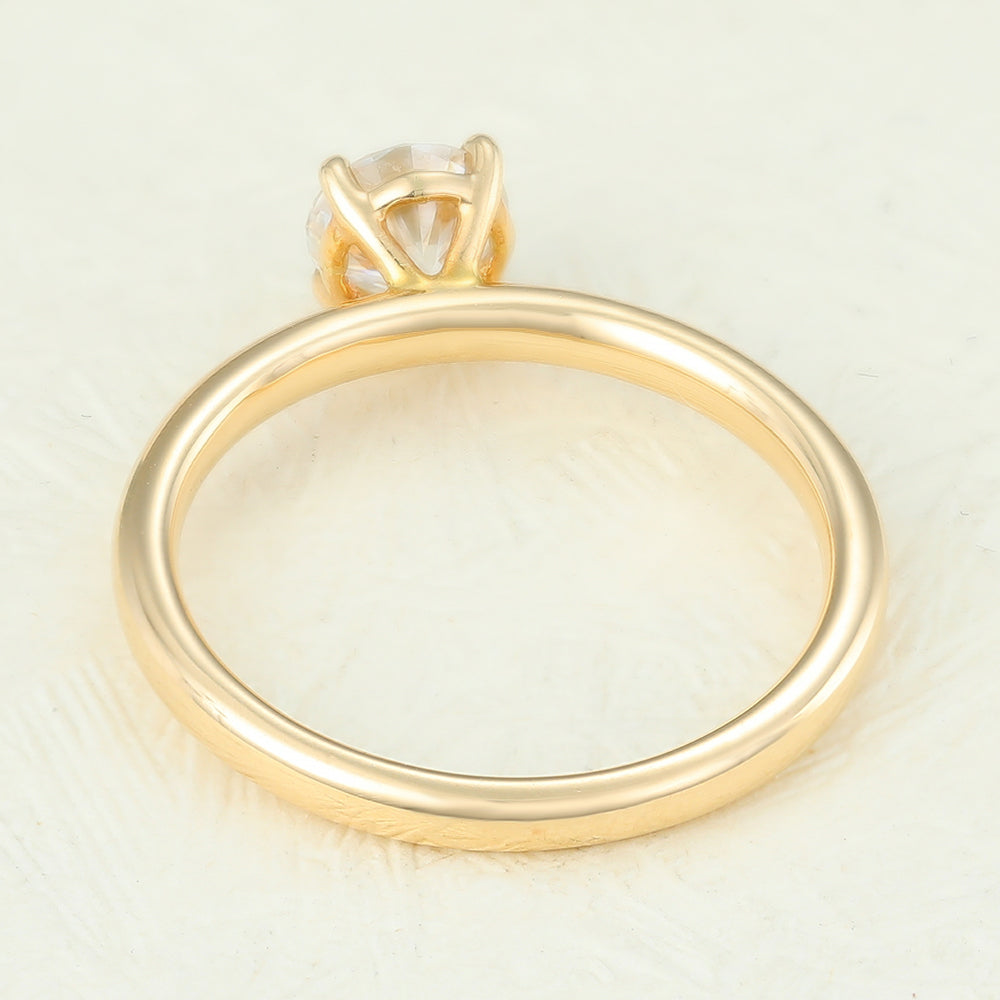 0.41 CT Round Solitaire Moissanite Engagement Ring