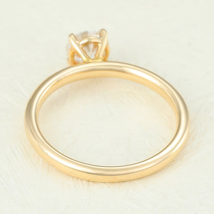 0.41 CT Round Solitaire Moissanite Engagement Ring