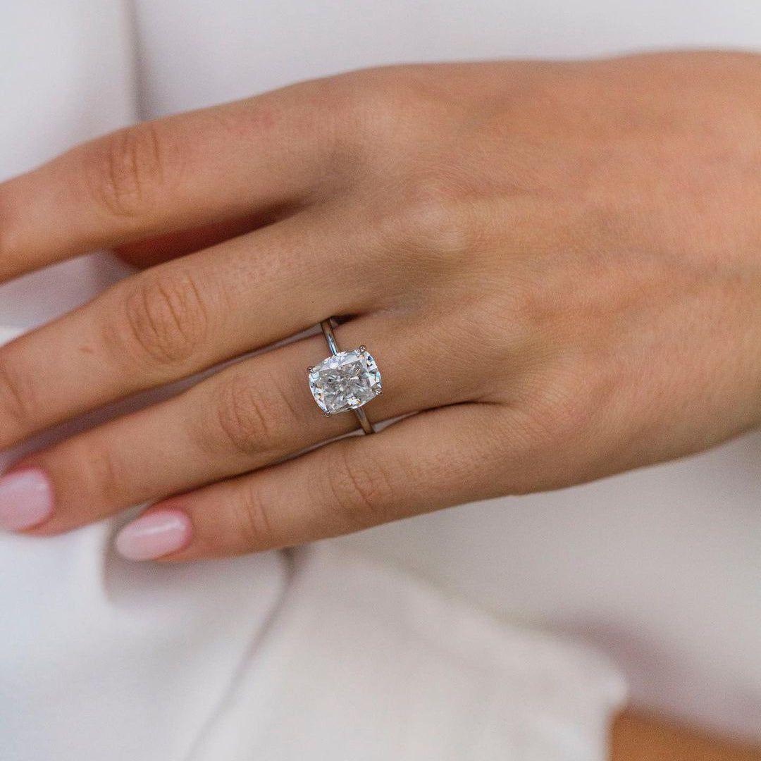 4.55 CT Cushion Solitaire Lab Grown Diamond Engagement Ring