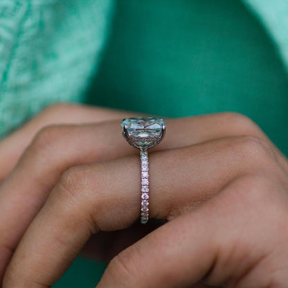 4.7 CT Cushion Pave Lab Grown Diamond Engagement Ring