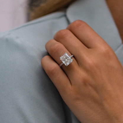 4.79 CT Radiant Pave Lab Grown Diamond Engagement Ring