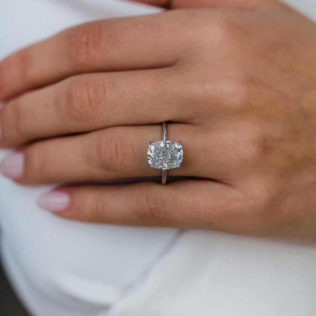4.55 CT Cushion Solitaire Lab Grown Diamond Engagement Ring