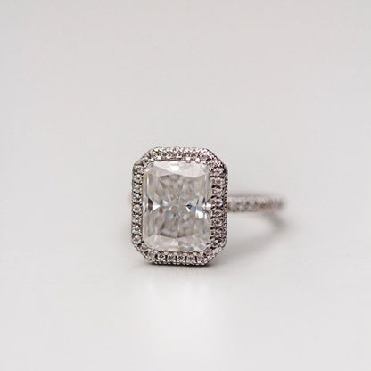 4.4 CT Radiant Halo & Pave Lab Grown Diamond Engagement Ring