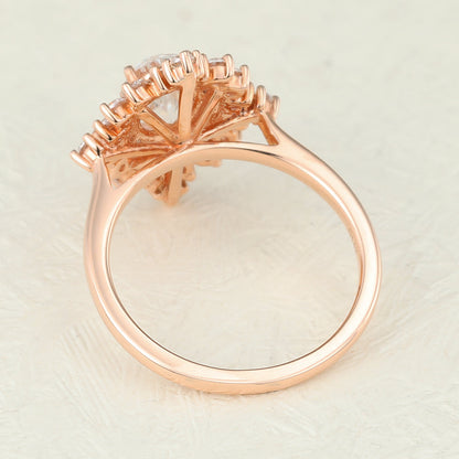 1.33 CT Oval Cluster Lab-Grown Diamond Engagement Ring