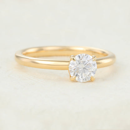 0.41 CT Round Solitaire Moissanite Engagement Ring