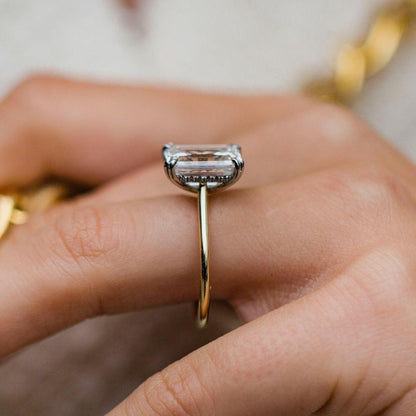 4.6 CT Emerald Pave Lab Grown Diamond Engagement Ring
