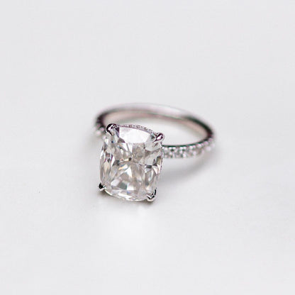 4.7 CT Cushion Pave Lab Grown Diamond Engagement Ring