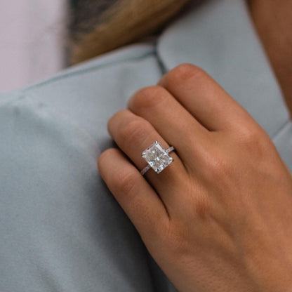 4.79 CT Radiant Pave Lab Grown Diamond Engagement Ring