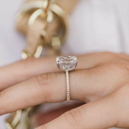4.6 CT Radiant Pave Lab Grown Diamond Engagement Ring