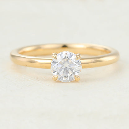 0.41 CT Round Solitaire Moissanite Engagement Ring
