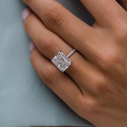 4.79 CT Radiant Pave Lab Grown Diamond Engagement Ring