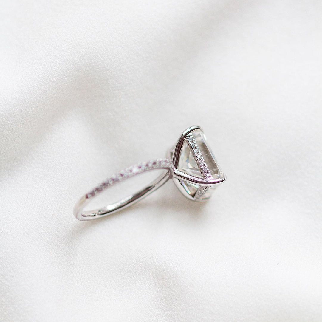 4.79 CT Radiant Pave Lab Grown Diamond Engagement Ring
