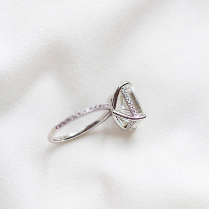 4.79 CT Radiant Pave Lab Grown Diamond Engagement Ring