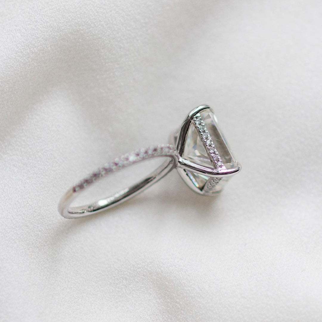 4.79 CT Radiant Pave Lab Grown Diamond Engagement Ring