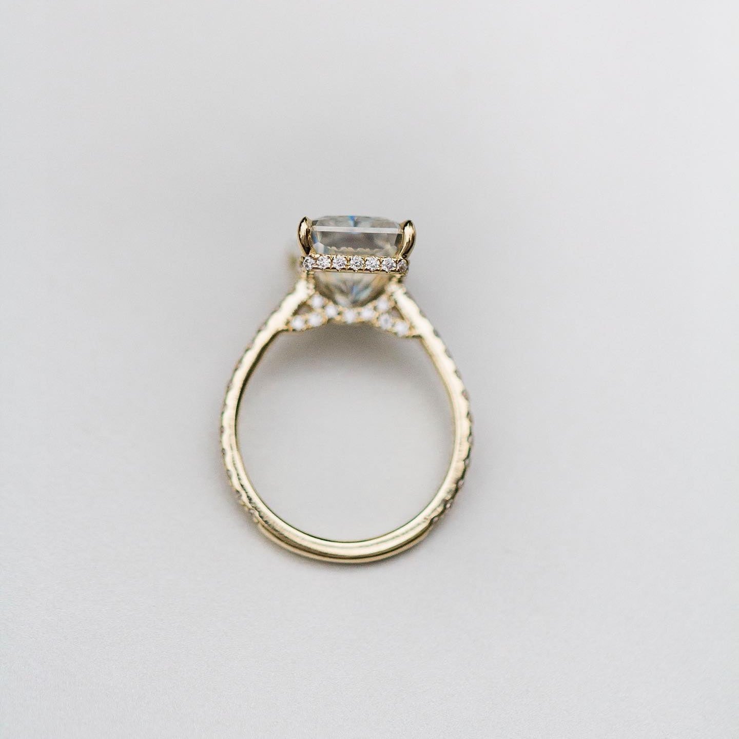 4.8 CT Radiant Pave Lab Grown Diamond Engagement Ring