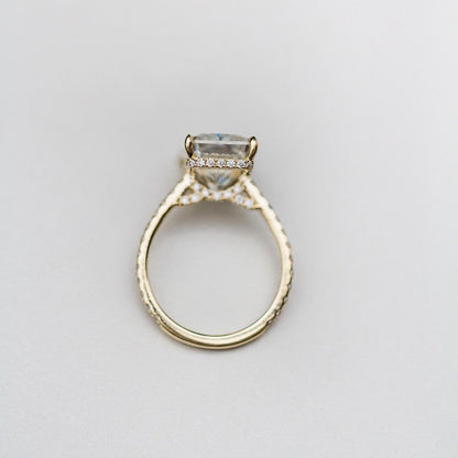 4.8 CT Radiant Pave Lab Grown Diamond Engagement Ring