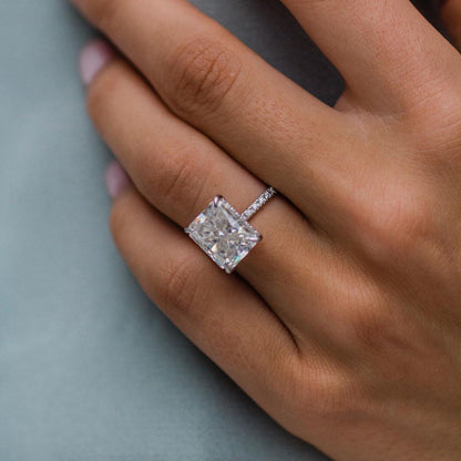 4.79 CT Radiant Pave Lab Grown Diamond Engagement Ring
