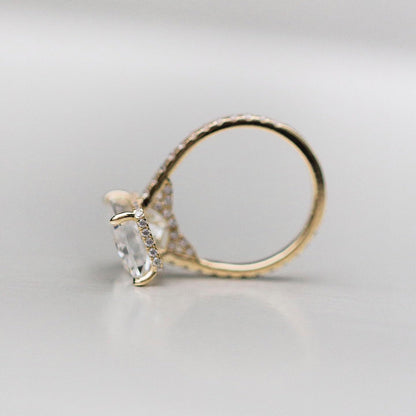 4.8 CT Radiant Pave Lab Grown Diamond Engagement Ring