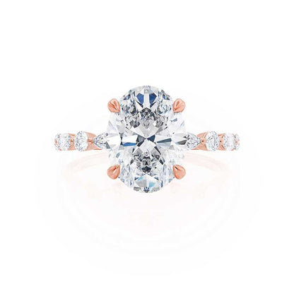 1 CT Oval Pave Lab Grown Diamond Engagement Ring