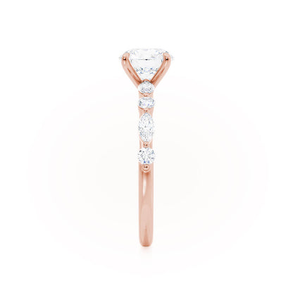 1 CT Round Dainty Pave Lab Grown Diamond Engagement Ring