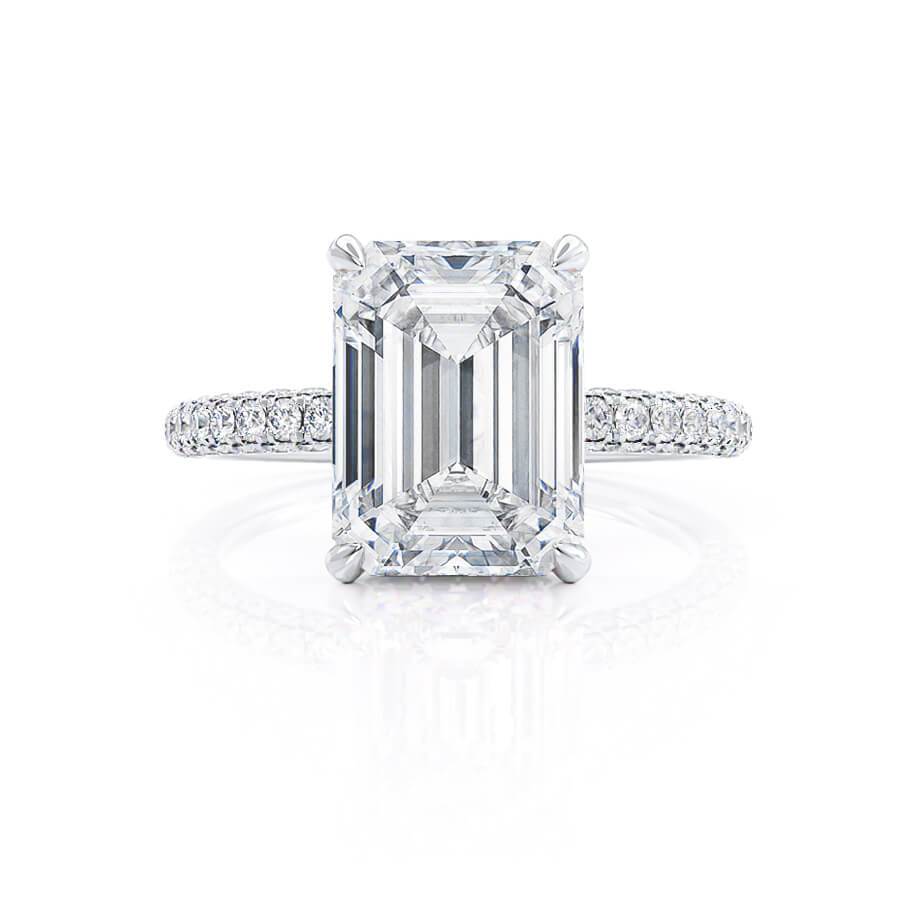 1.75 CT Emerald Pave Lab Grown Diamond Engagement Ring