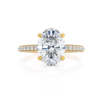 2.1 CT Oval Pave Lab Grown Diamond Engagement Ring