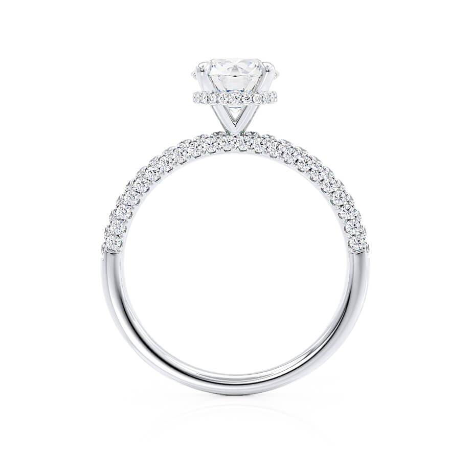 1.5 CT Round Hidden Halo & Pave Lab Grown Diamond Engagement Ring