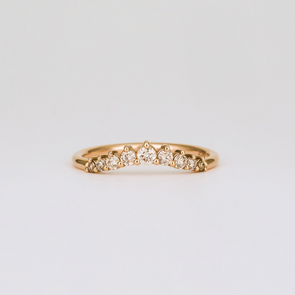 0.3 TCW Round Curved Lab Grown Diamond Wedding Band