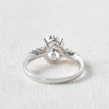 1.91 CT Oval Pave Lab Grown Diamond Engagement Ring