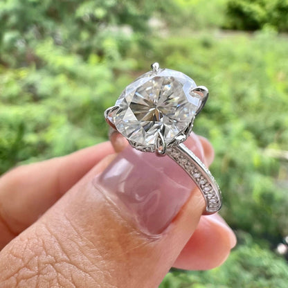 5.18 CT Oval Pave Lab Grown Diamond Engagement Ring