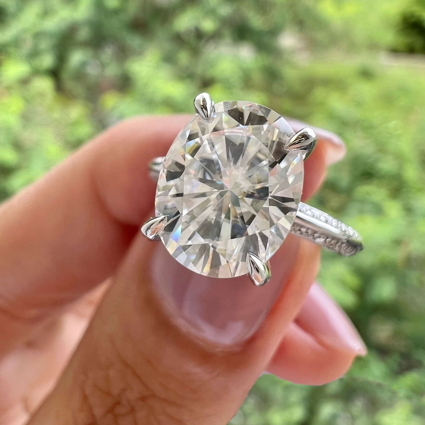 5.18 CT Oval Pave Lab Grown Diamond Engagement Ring