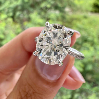 5.18 CT Oval Pave Lab Grown Diamond Engagement Ring