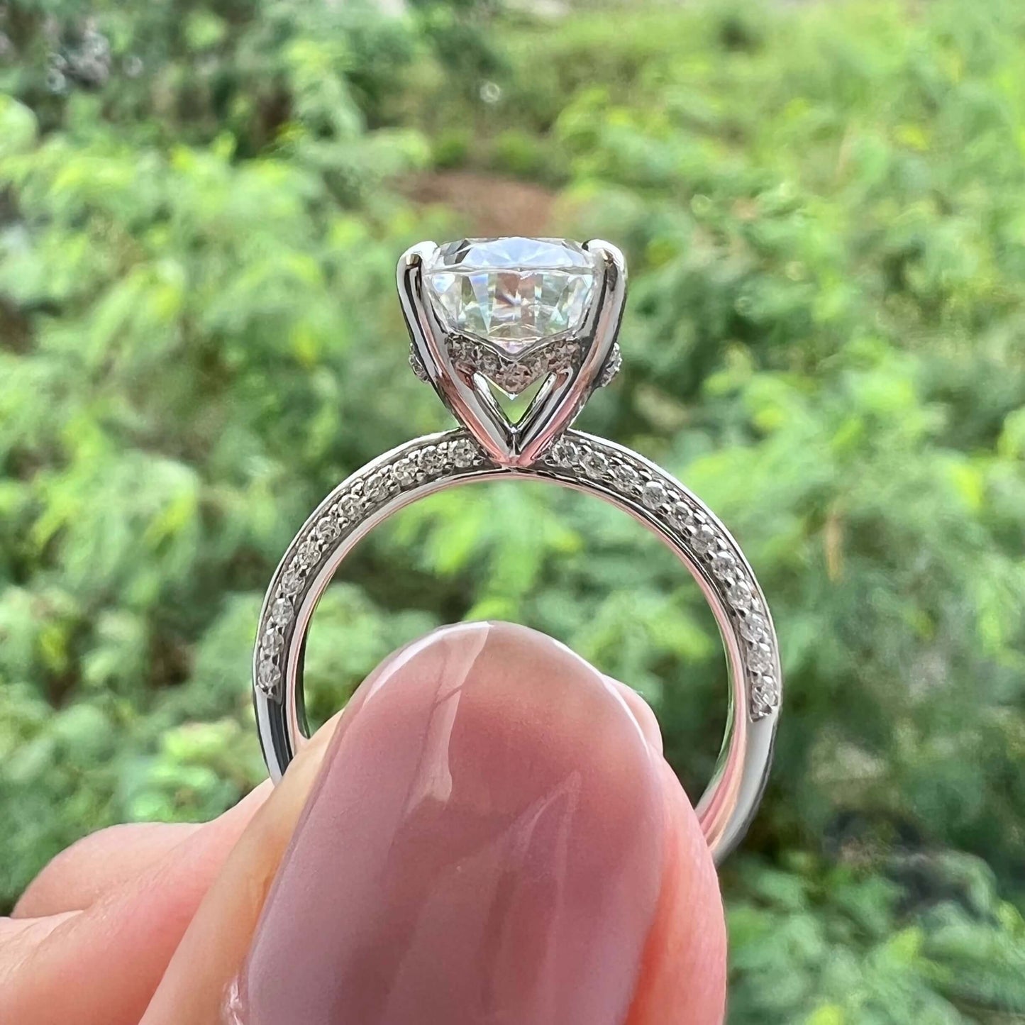 5.18 CT Oval Pave Lab Grown Diamond Engagement Ring
