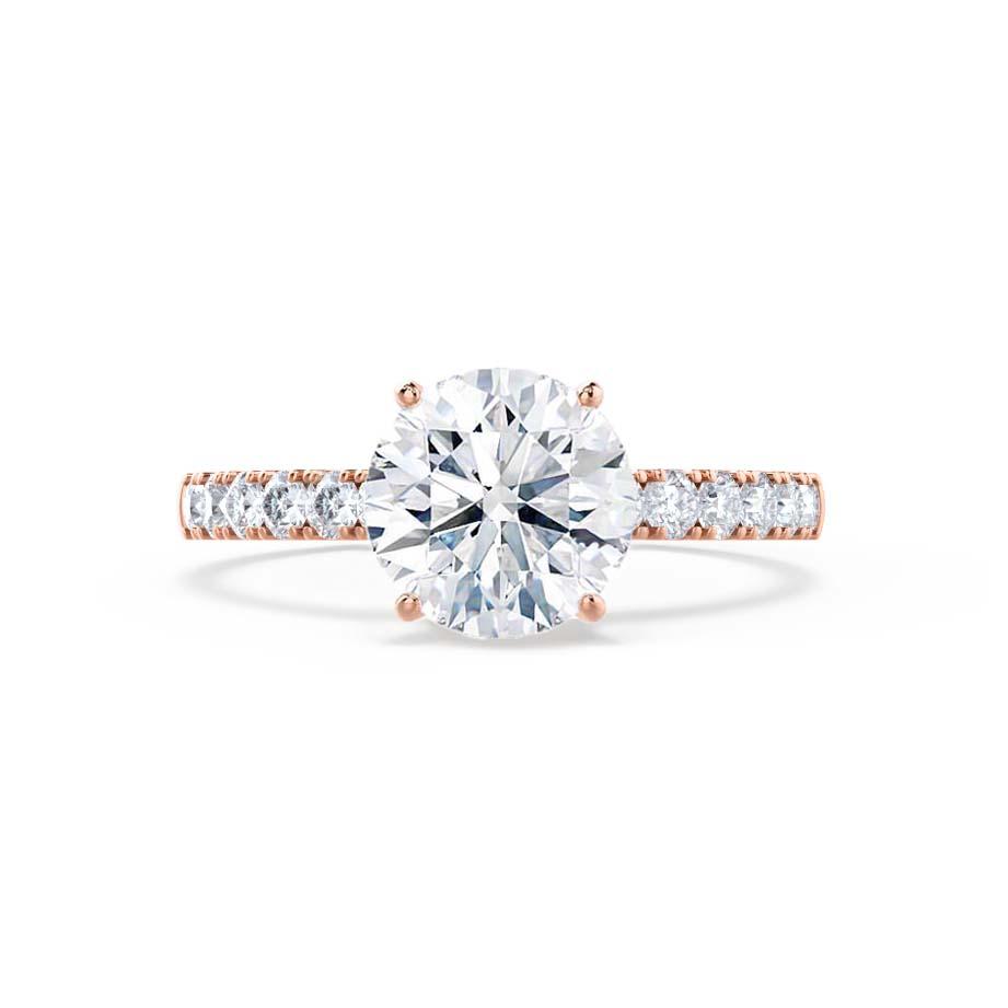 1.2 CT Round Pave Lab Grown Diamond Engagement Ring