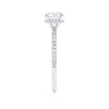 1 CT Round Hidden Halo & Pave Lab Grown Diamond Engagement Ring