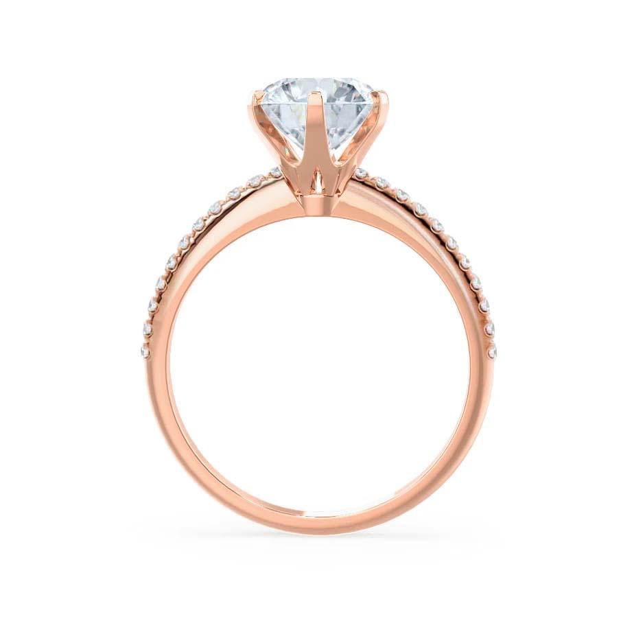 2.2 CT Round Pave Lab Grown Diamond Engagement Ring