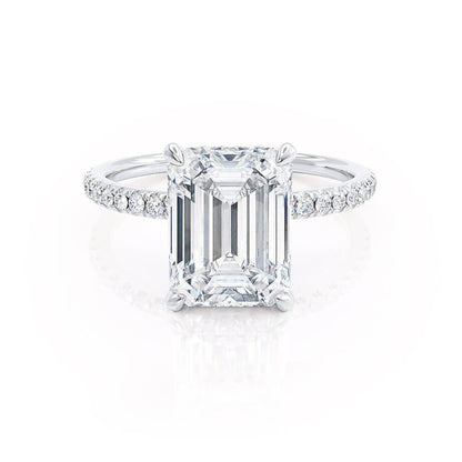 1.75 CT Emerald Pave Lab Grown Diamond Engagement Ring