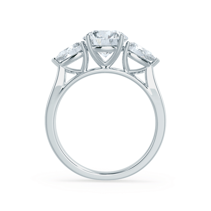 1 CT Round Three Stone Lab Grown Diamond Engagement Ring