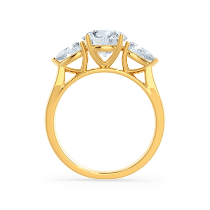 1 CT Round Three Stone Lab Grown Diamond Engagement Ring
