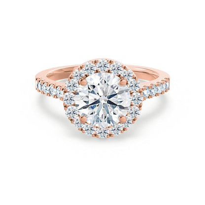1 CT Round Halo & Pave Lab Grown Diamond Engagement Ring