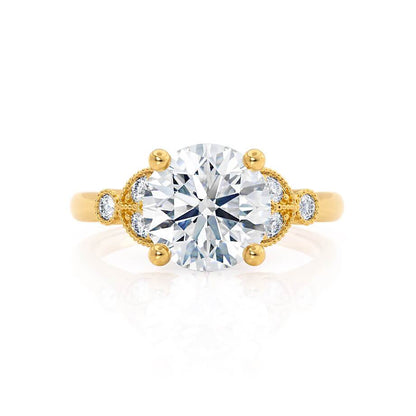 1.5 CT Round Cluster Lab Grown Diamond Engagement Ring