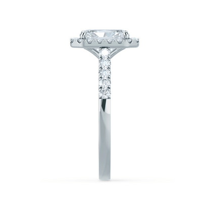 0.7 CT Radiant Halo & Pave Lab Grown Diamond Engagement Ring