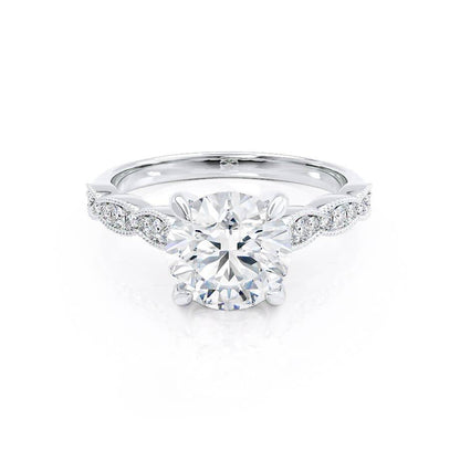 1 CT Round Pave Lab Grown Diamond Engagement Ring