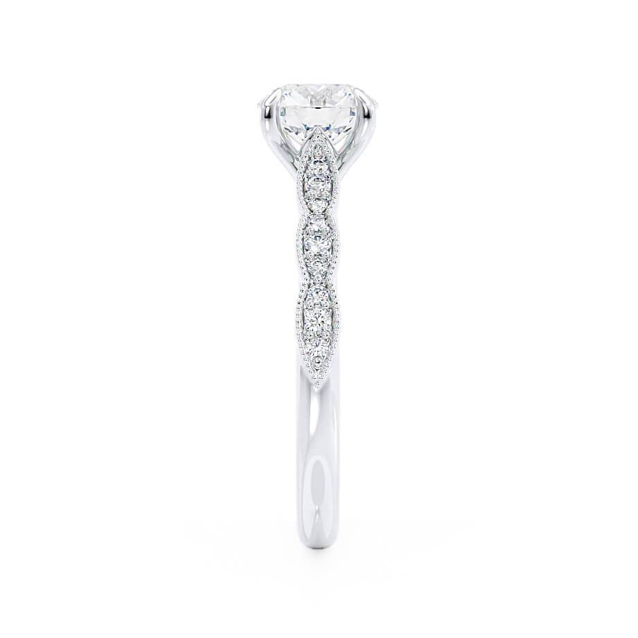 1 CT Round Pave Lab Grown Diamond Engagement Ring