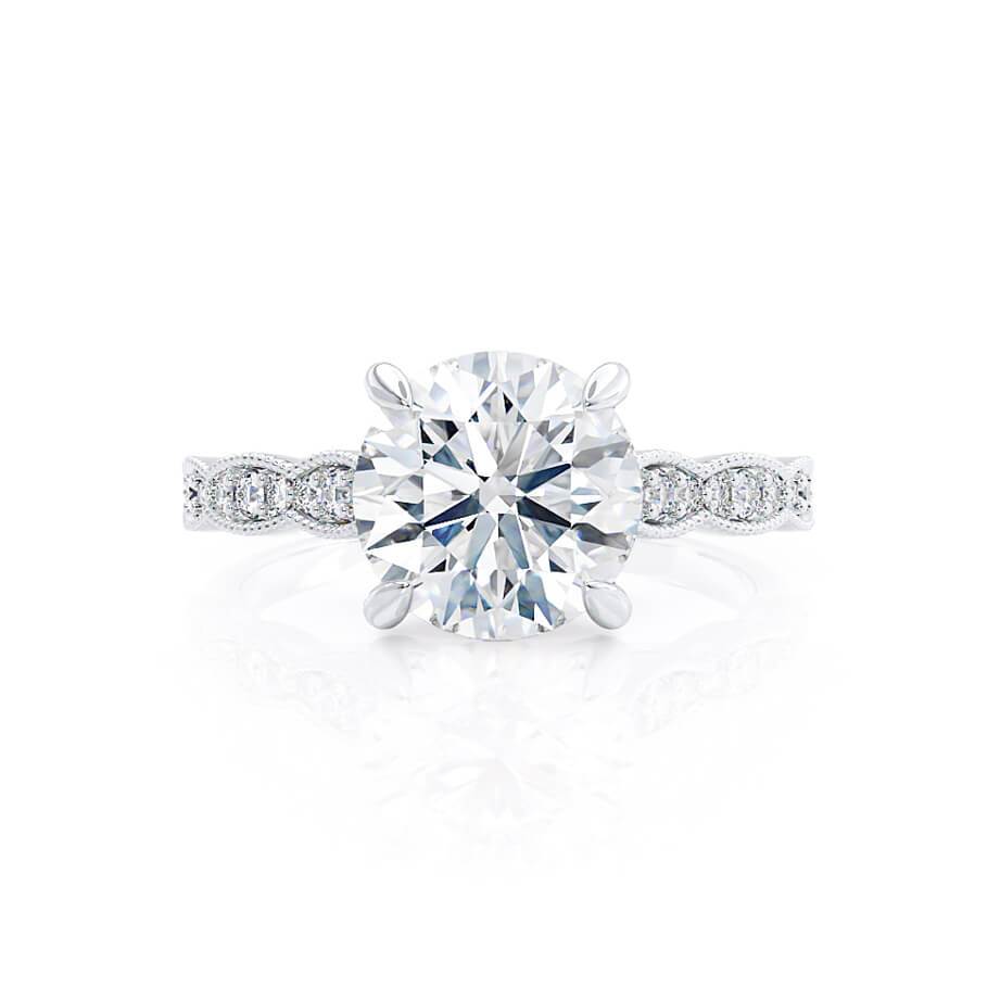 1 CT Round Pave Lab Grown Diamond Engagement Ring