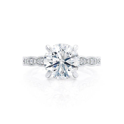 1 CT Round Pave Lab Grown Diamond Engagement Ring
