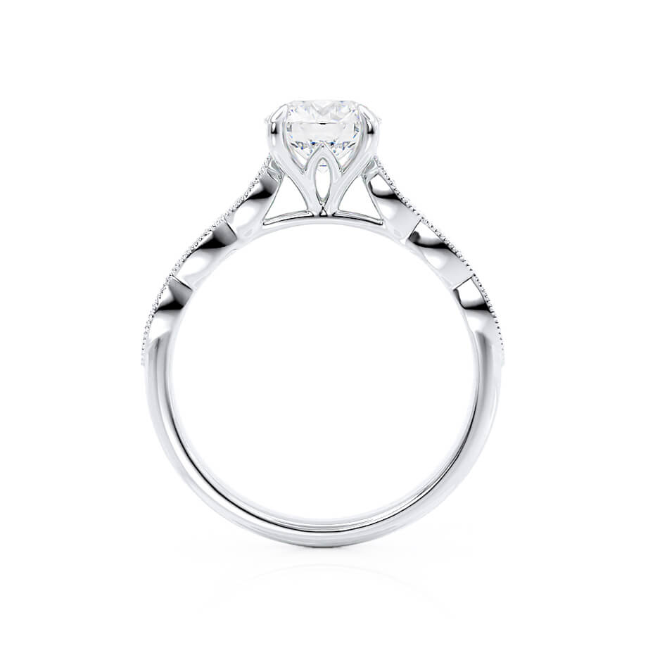 1 CT Round Pave Lab Grown Diamond Engagement Ring